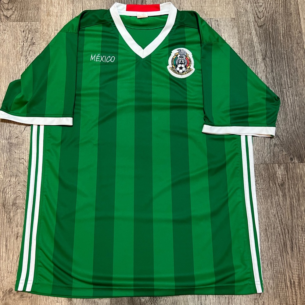 Mexico Soccer Jersey Mens Large Green White #21